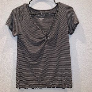 cinch front striped top